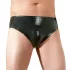 LATEX - cueca masculina com pênis interno e plug anal - látex preto - XL