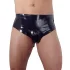 LATEX - cueca masculina com plug anal cônico interno - preto - XL
