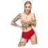 LATEX - Cinturão com dildo realista (vermelho)