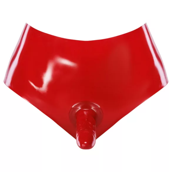 LATEX - calcinha com dildo realista (vermelho)