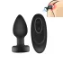 Mrow - vibrador anal com luz e controle remoto - silicone preto