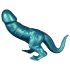 Dino-Sensação: Dildo Silicone 26cm Turquesa