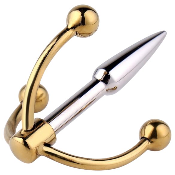 Urethralplay - dilatador de metal ancorado - 4,5cm (prata)