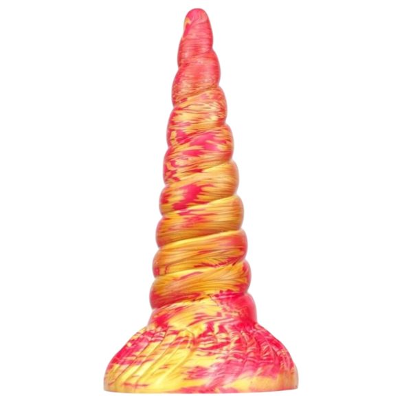 Dildo Unicórnio Metálico - Silicone 17cm (rosa-dourado)