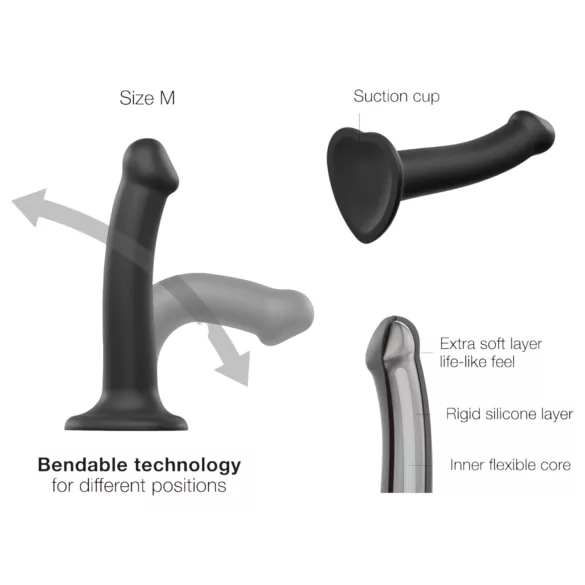 Strap-on-me - dildo dupla camada - silicone preto
