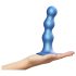 Strap-on-me Balls L: Dildo azul aderente com bolinhas