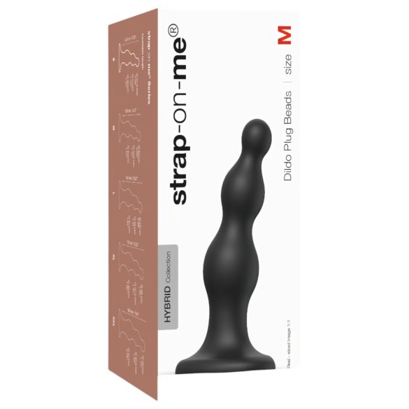 Strap-on-me Beads M - Dildo com Ventosa e Contas (Preto)