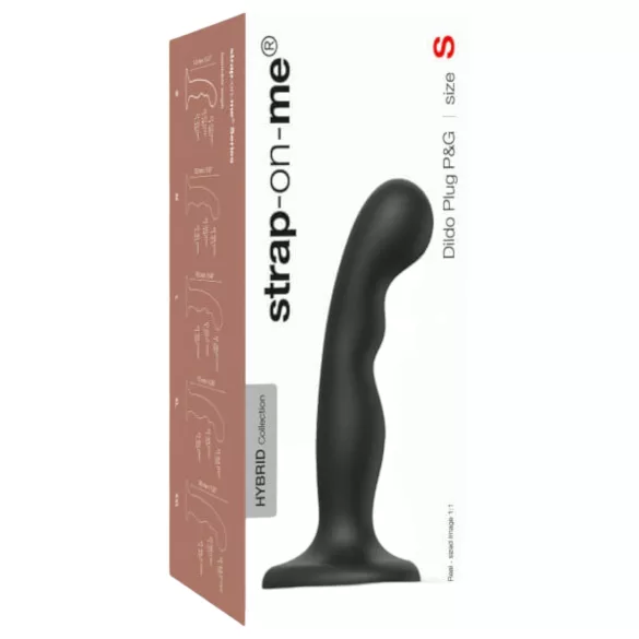 Strap-on-me - dildô com ventosa curvado - silicone preto - tamanho S