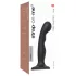 Strap-on-me - dildô com ventosa curvado - silicone preto - tamanho S