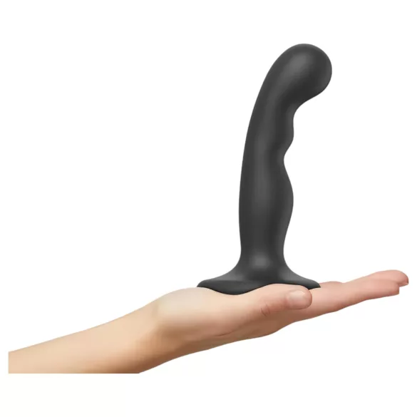 Strap-on-me - dildô com ventosa curvado - silicone preto - tamanho S