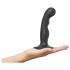 Strap-on-me - dildô com ventosa curvado - silicone preto - tamanho S