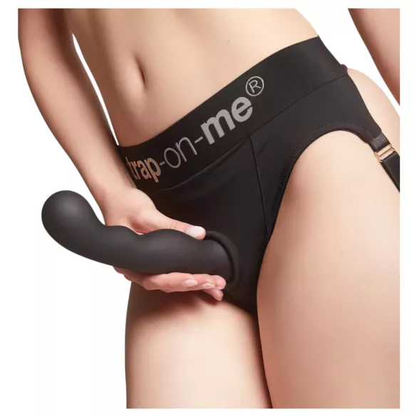 Strap-on-me - dildo com ventosa curvado - preto - tamanho L