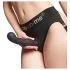 Strap-on-me - dildo com ventosa curvado - preto - tamanho L