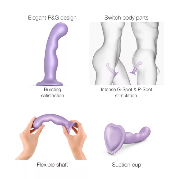 Strap-on-me - dildo com ventosa curvado - silicone roxo - tamanho S