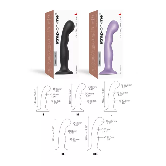 Strap-on-me - dildo com ventosa curvado - silicone roxo - tamanho S