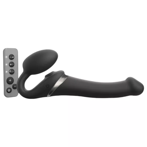 Strap-on-me - vibrador strap-on ondas de ar - M - silicone preto