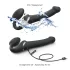Strap-on-me - vibrador strap-on ondas de ar - M - silicone preto