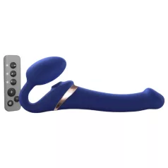   Strap-on-me - vibrador com cinta léghullámos - silicone azul tamanho M