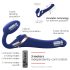 Strap-on-me M - Vibrador Air Pulse Ajustável (Azul)