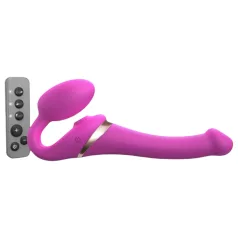   Strap-on-me - vibrador strap-on com ondas de ar - silicone rosa S