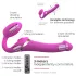 Strap-on-me - vibrador strap-on com ondas de ar - silicone rosa S