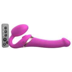   Strap-on-me - vibrador strap-on com sucção clitoriana - silicone rosa M