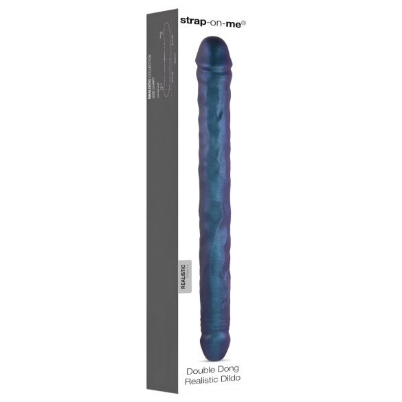 Strap-on-me - dildo duplo - silicone azul metálico