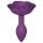 Plug Anal de Silicone com Rosas Abertas - Tamanho S (Roxo)