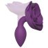 Plug Anal de Silicone com Rosas Abertas - Tamanho S (Roxo)