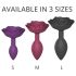Plug Anal de Silicone com Rosas Abertas - Tamanho S (Roxo)