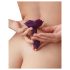 Plug Anal de Silicone com Rosas Abertas - Tamanho S (Roxo)