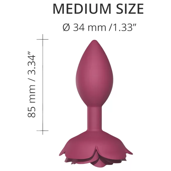 Amor para Amar Rosas Abertas M - plugue anal de silicone (vermelho)