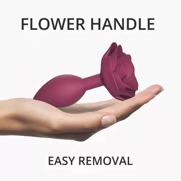 Amor para Amar Rosas Abertas M - plugue anal de silicone (vermelho)