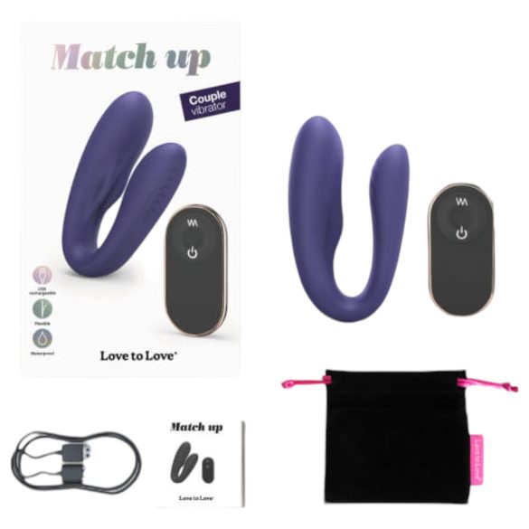 Love to Love Match up - Vibrador para Casais Recarregável e com Rádio (Roxo)