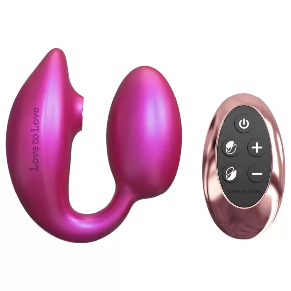 Wonderlover - vibrador ponto G e clitóris (rosa metálico)
