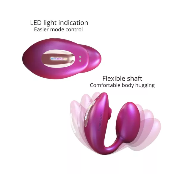 Wonderlover - vibrador ponto G e clitóris (rosa metálico)