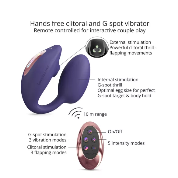 Love to Love Wonderlover - Vibrador G-ponto e clitóris (roxo escuro)