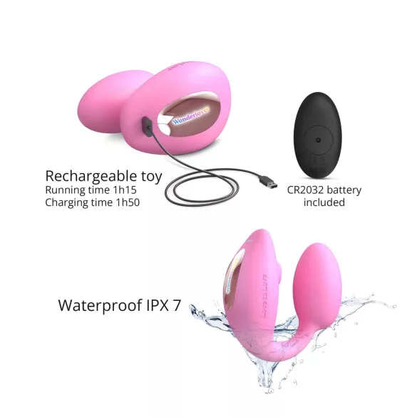 Love to Love Wonderlover - Vibrador ponto G e clitóris (rosa)