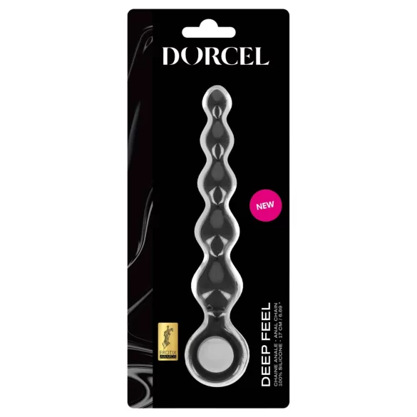 Dorcel Deep Feel - dildo anal com pérolas (preto)