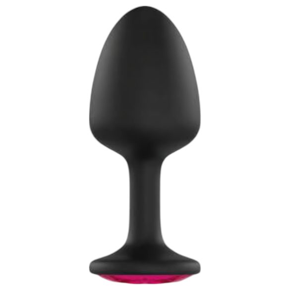 Plug Anal Geisha Ruby M - Preto com Pedra Rosa