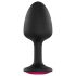 Plug Anal Geisha Ruby M - Preto com Pedra Rosa