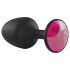 Plug Anal Geisha Ruby M - Preto com Pedra Rosa
