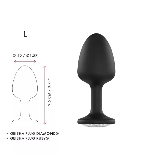 Plug Anal Geisha Diamond Dorcel L - pedra branca (preto)