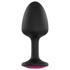 Plug Anal com Pedra Rosa (preto)
