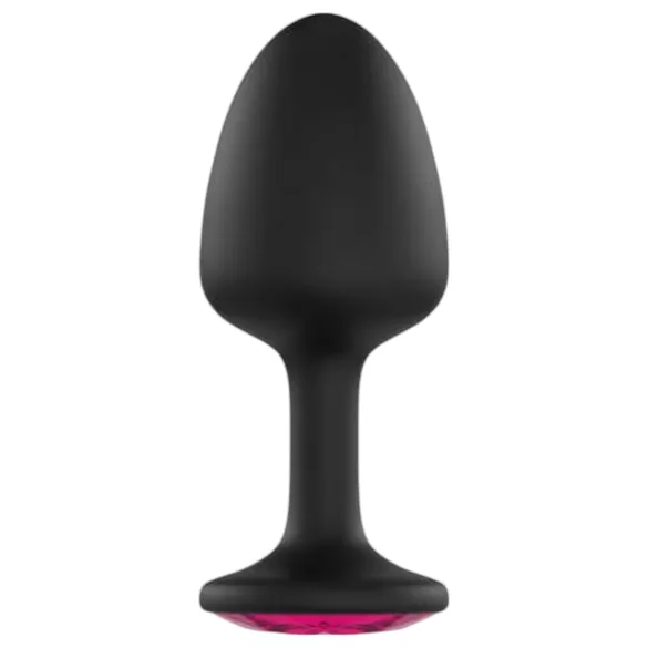 Plug Anal com Pedra Rosa (preto)
