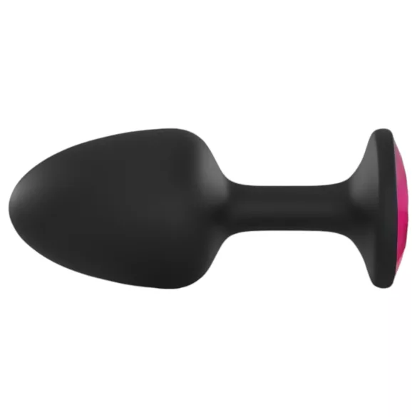 Plug Anal com Pedra Rosa (preto)