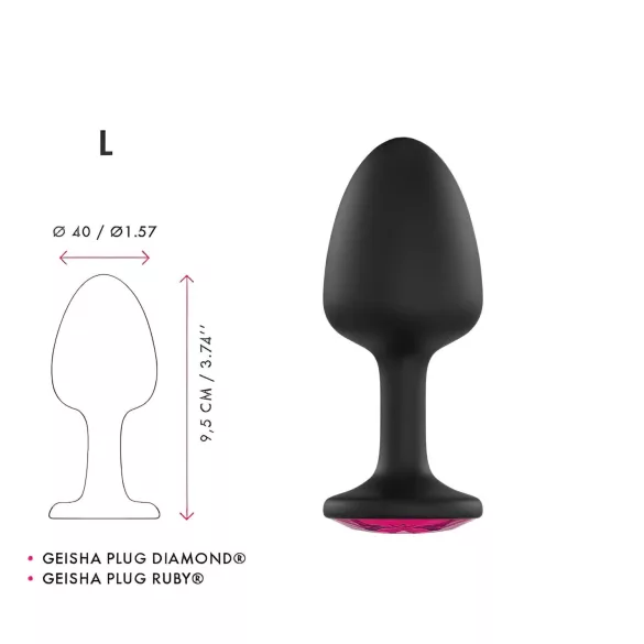 Plug Anal com Pedra Rosa (preto)