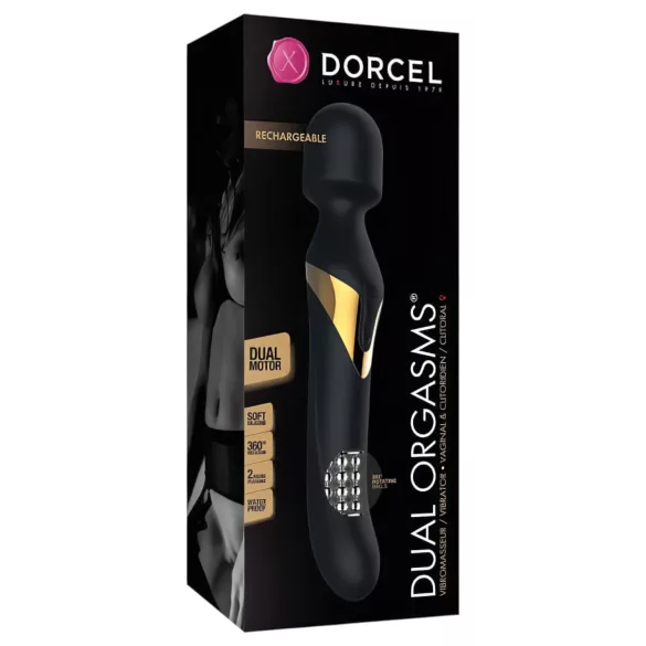 Dorcel - vibrador massajador 2 em 1 - estimulação dupla - silicone preto