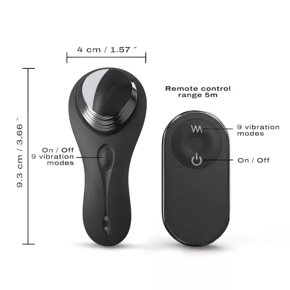 Vibrador discreto recarregável com controle remoto (preto)