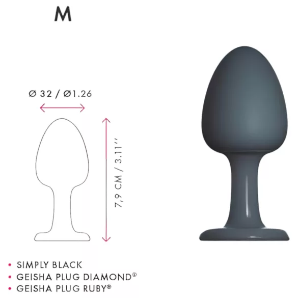 Dorcel Geisha Plug M - plug anal com bolas (preto)